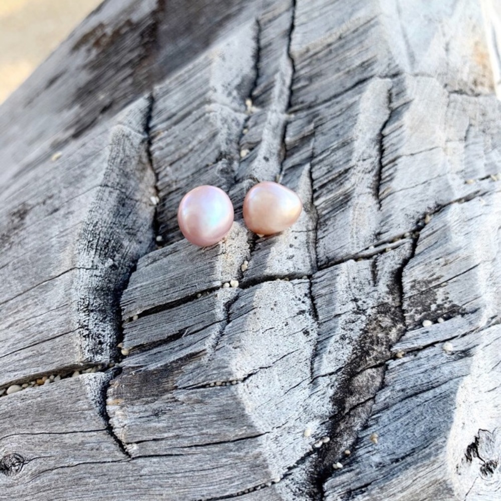 Organic Keshi Pearl Studs
